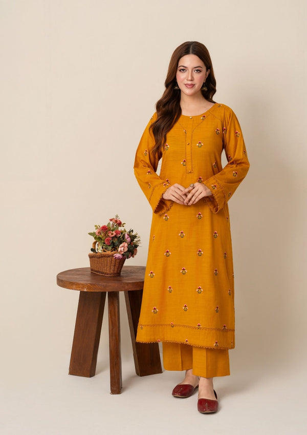 YoloPret - 2pc Multi Embroidered Karandi AML-W25-0020