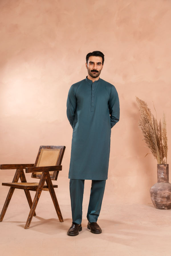 SARKHAIL - STITCHED MEN'S PAKISTANI PREMIUM ROYAL BLUE KURTA TROUSER