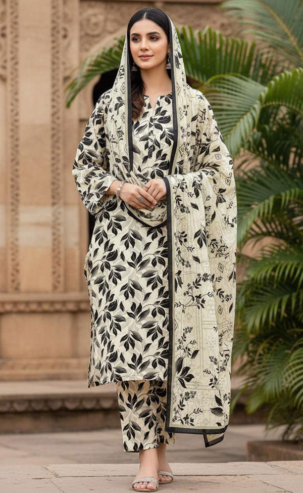 Libaas By Nawaz Fabrics -  3 Piece Digital Classic Linen D#7060