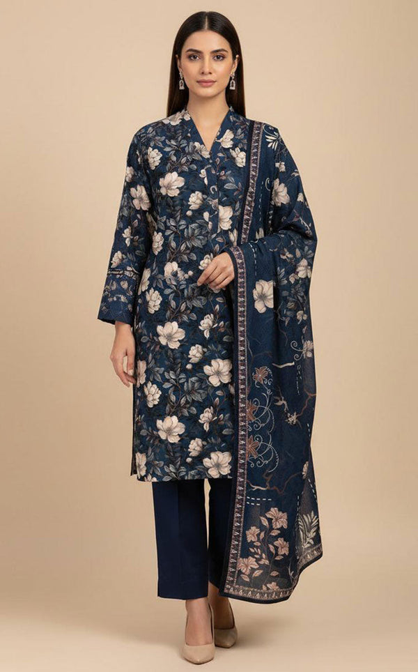 Libaas By Nawaz Fabrics -  3 Piece Digital Classic Linen D#7063