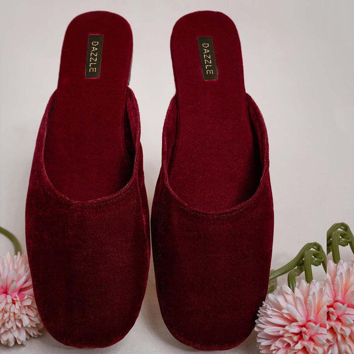 Velour Red-Khussa-kolhapuri-dazzle-by-sarah