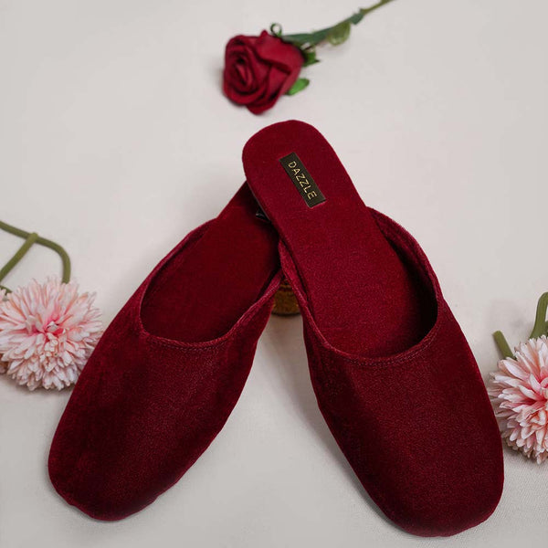 Velour Red-Khussa-kolhapuri-dazzle-by-sarah