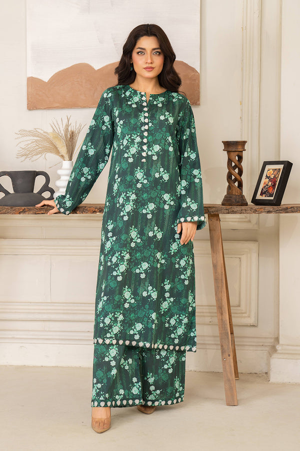 Daisy Outfit - Sage Green 2 PC Printed & Embroidered Green Swiss Lawn Daily Wear