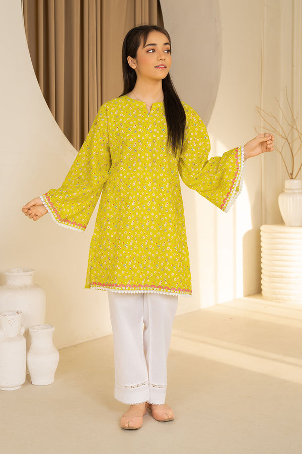 Daisy Outfit - Aurora 1 PC Printed & Embroidered Yellow Dobbi Cotton Daily Wear
