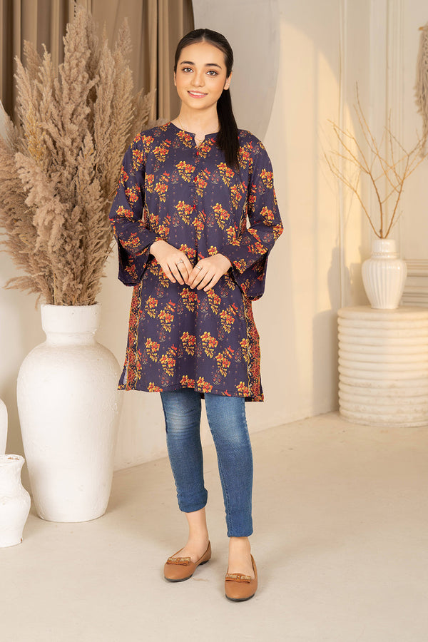 Daisy Outfit - Sora 1 PC Printed & Embroidered Navy Blue Lawn Daily Wear