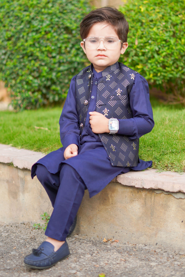 Hassanjee - Dark Blue Waistcoat Suit EW17