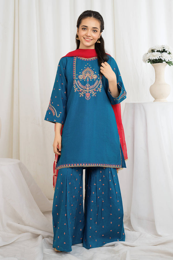 Daisy Outfit - Frosted 2 PC Embroidered Zinc Lawn Festive/Party Wear