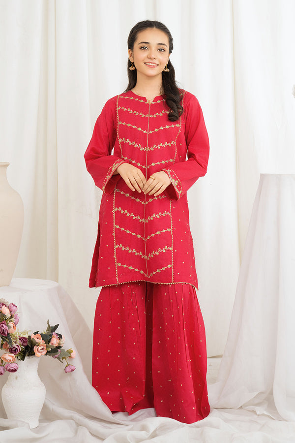 Daisy Outfit - Cherry Whirl 2 PC Embroidered Shocking Pink Lawn Festive/Party Wear