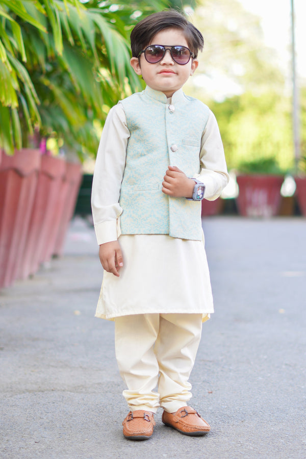 Hassanjee - Sea green waistcoat suit EW20