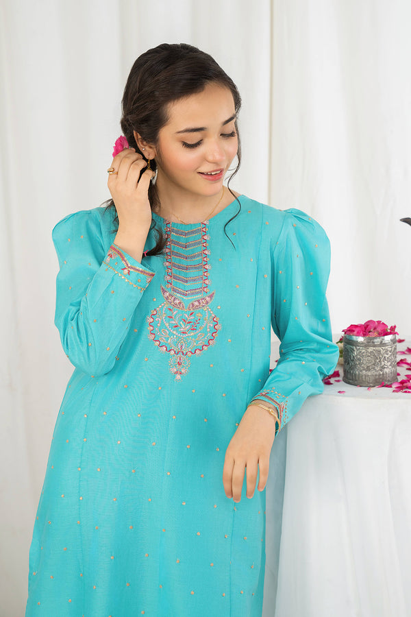 Daisy Outfit - Sky Dreams 2 PC Embroidered Ferozi Lawn Daily Wear