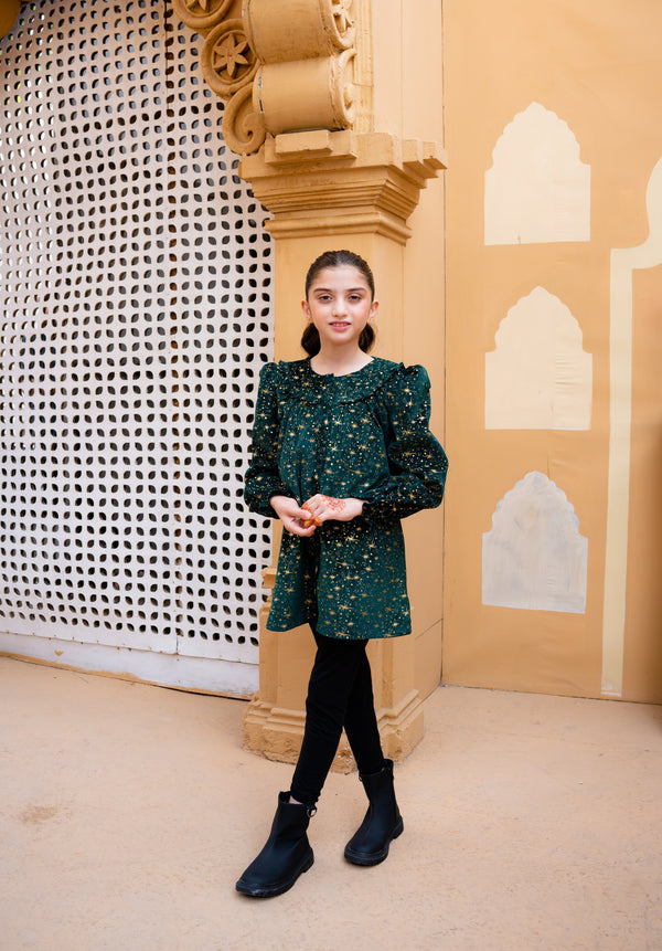 Al Qaswa - Girls Green Corduroy Top