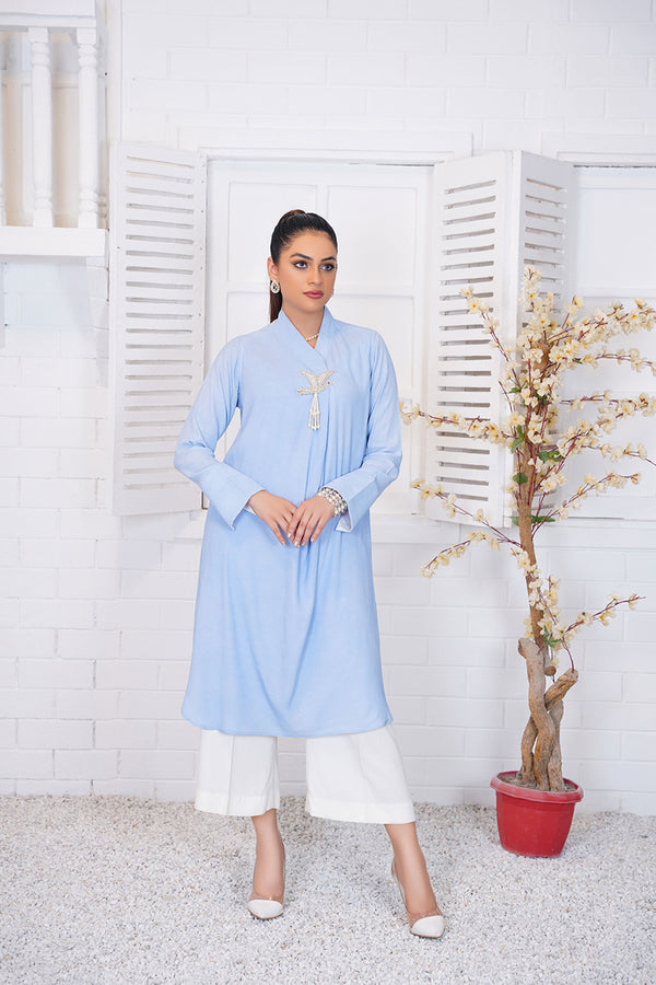 Anayra Amal - Subh-e-Nau 2PC Stitched Hand Worked Sky Blue Eastern Wear Dress