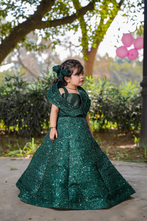 Fairy Tale - Emerald Ball Gown Festive Wear Dress