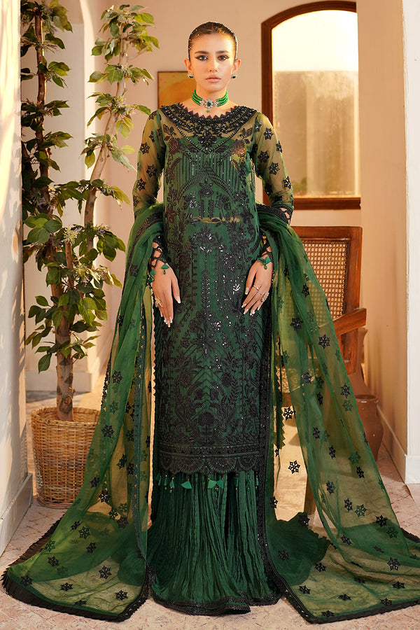 Maryams - Shahzeen Unstitched 3PC Embroidered Organza Luxury Pakistani Dress