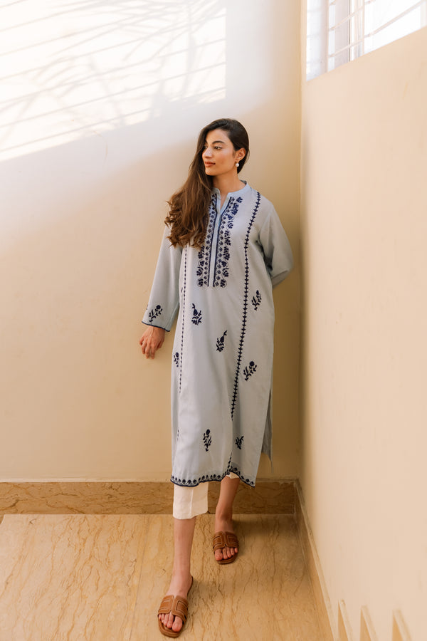Zehra & Khadija - Ivy 1 PC Ice blue lawn karandi kurta