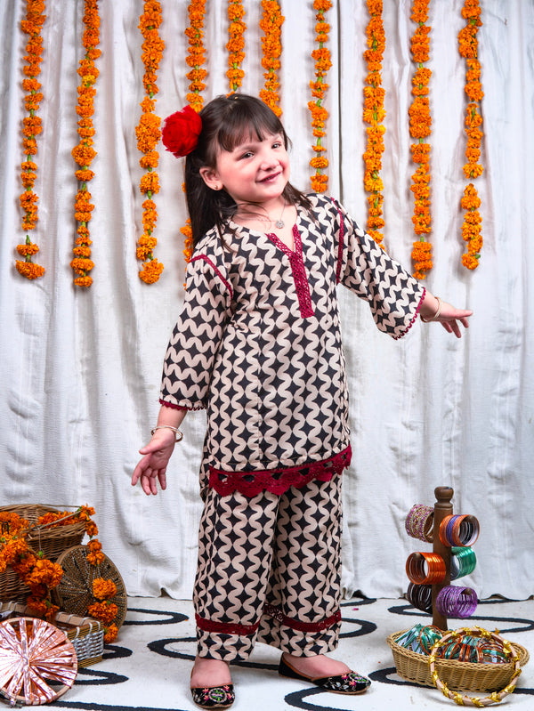 Canvas Kids - Casual mist skin black Festive Wear Dress For Girls