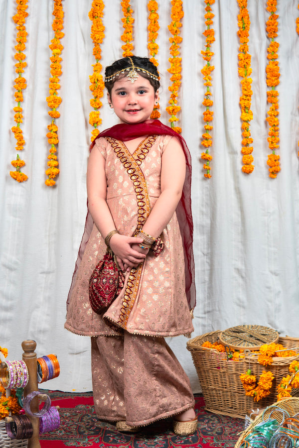 Canvas Kids - Peachy ethnic vibes Festive Wear Dress For Girls