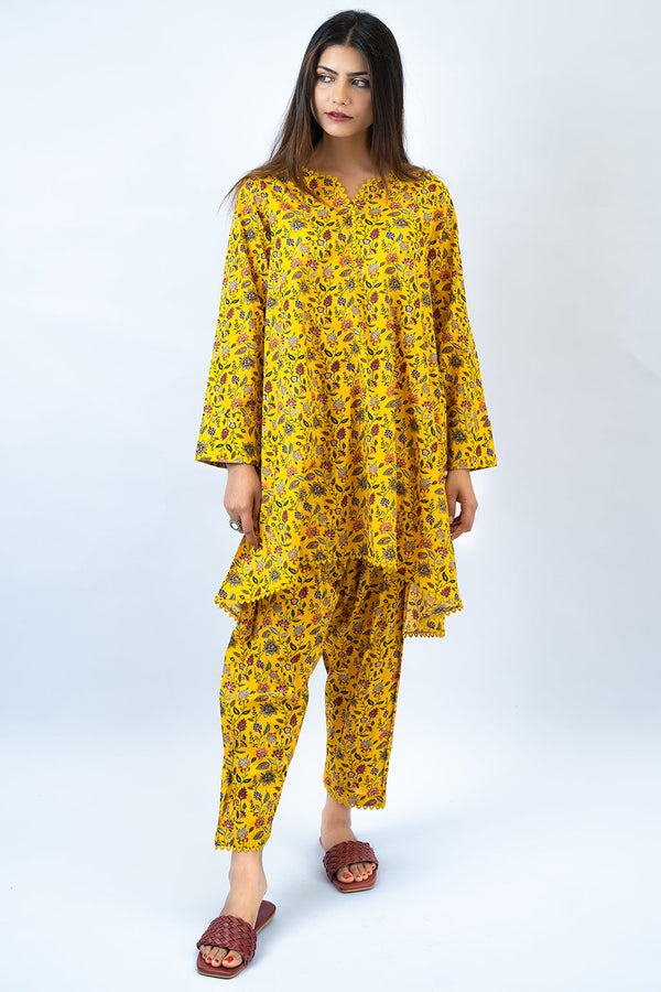 Meerak - Sunburst-2Pc-Pret (Cambric)   Pakistani Dress