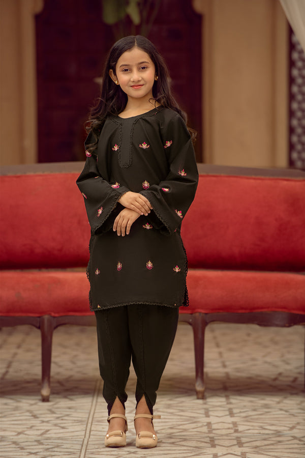 Desi Stitch - Black embroidered kurta salwar  Eastern Wear For Girls