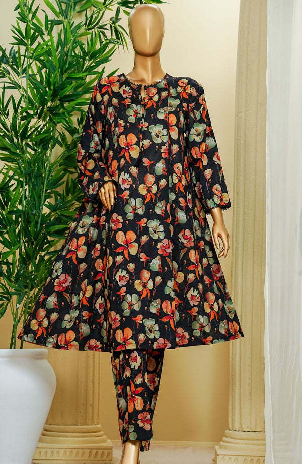 Amna Khadija - Flair & Flow 2 Piece Lawn Peplum Black D-02