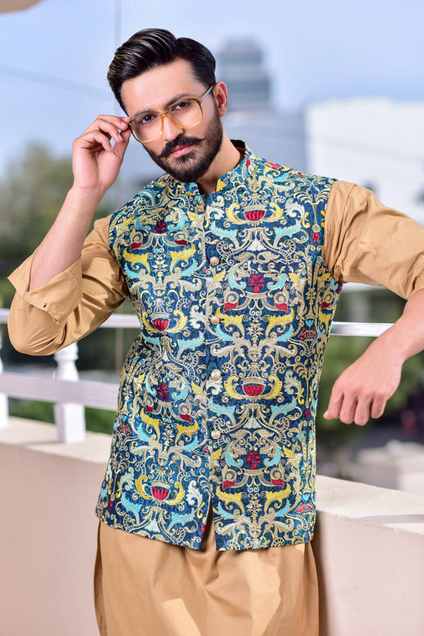 Edge Republic - ER WC 1016 Multi Colored Embroided Waist Coat
