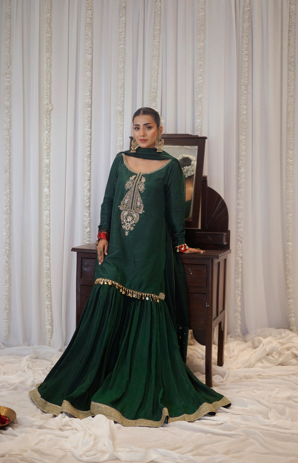 Fatiqa Shazib - BEGUM 3 Piece Stitched Korean Rawsilk Eastern Wear