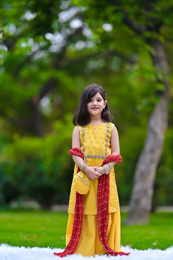 Desi Stitch - Gotta Gleam yellow  Eastern Wear For Girls