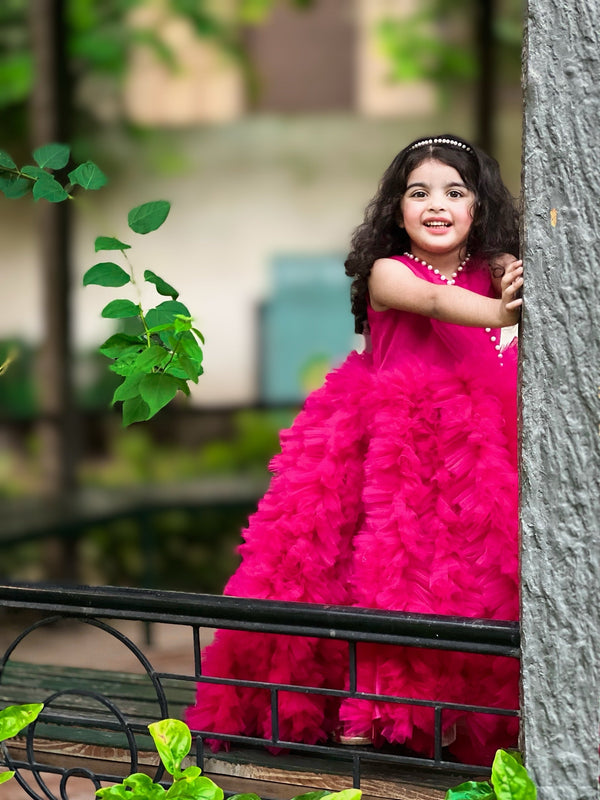 Fairy Tale - Fuchsia Tail Festive Wear Dress