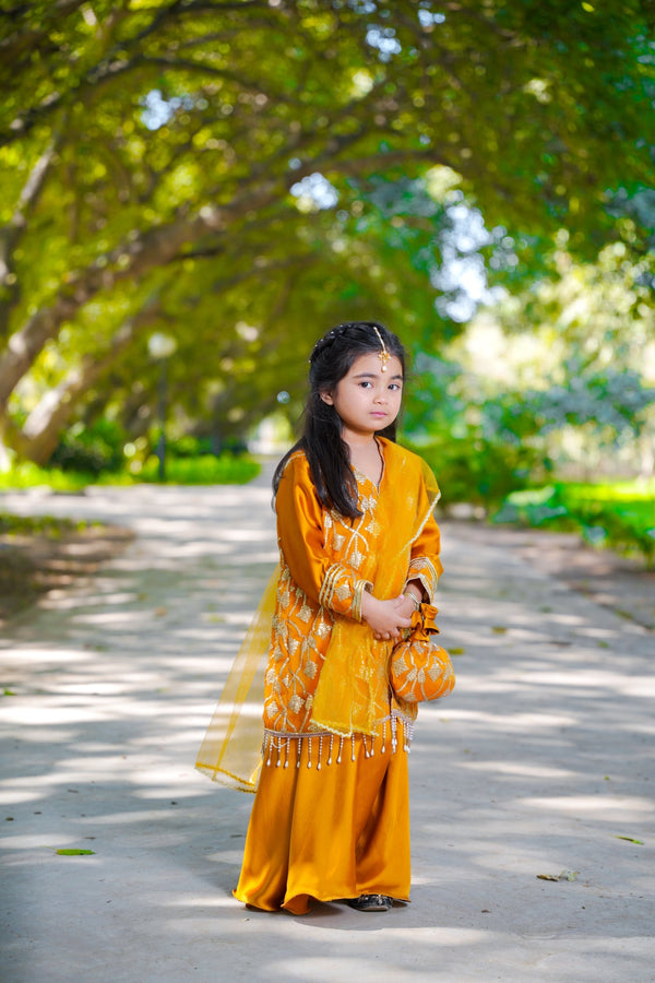 Fairy Tale - Zinnia Mustard Festive Wear Dress