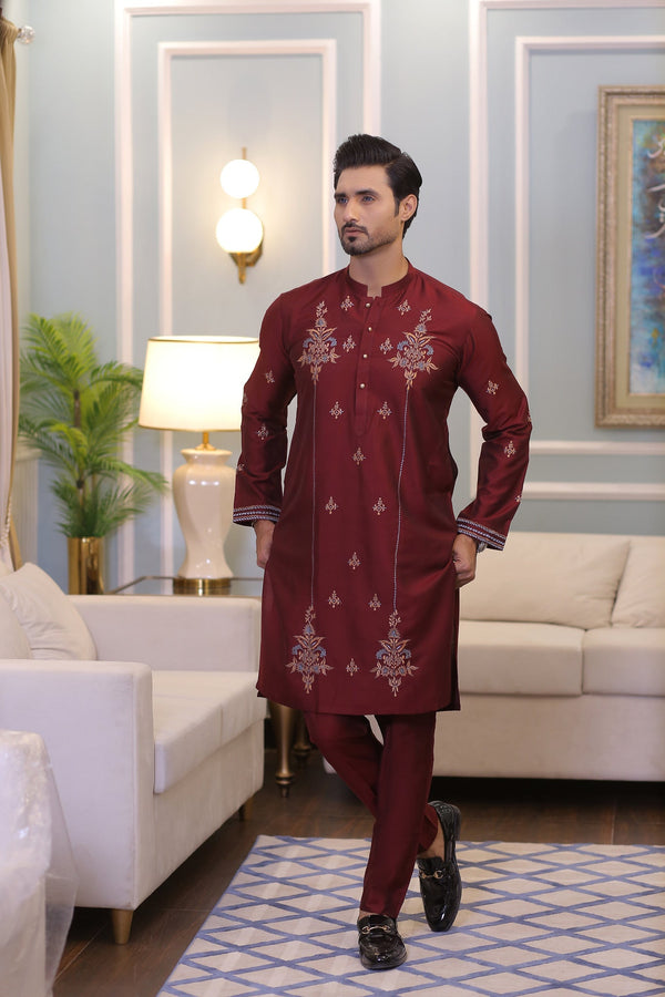 Edge Republic - CK 714 Maroon Kurta Pajama Male