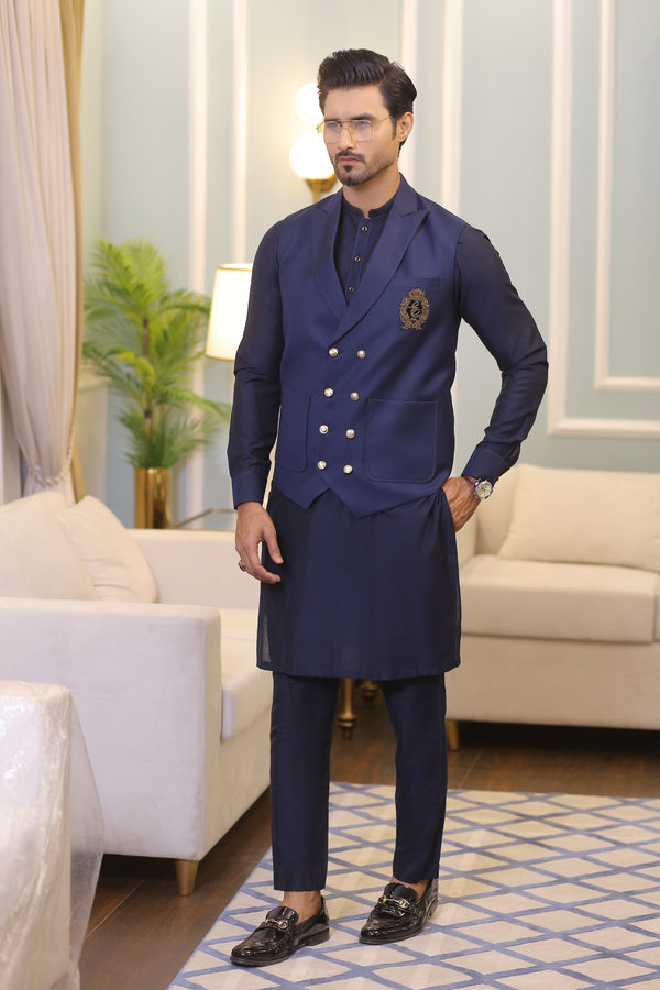 Edge Republic - ER WC 1056 Blue tux Waist Coat