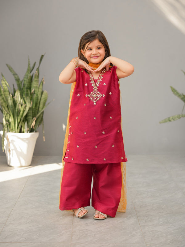 Desi Stitch - Erha Red Charm  Eastern Wear For Girls