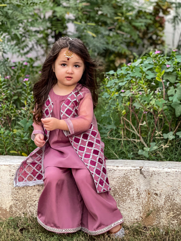 Canvas Kids - Cherry blossom gleam Festive Wear Dress For Girls