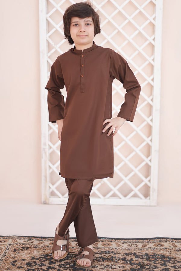 Hassanjee - Wood Brown Kurta Trouser KT 22