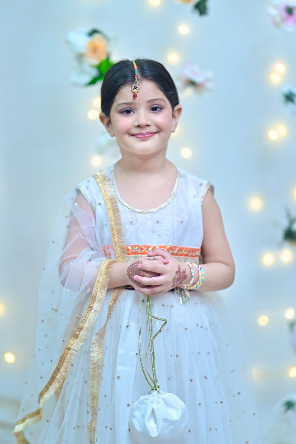 Desi Stitch - White Elegance  Eastern Wear For Girls