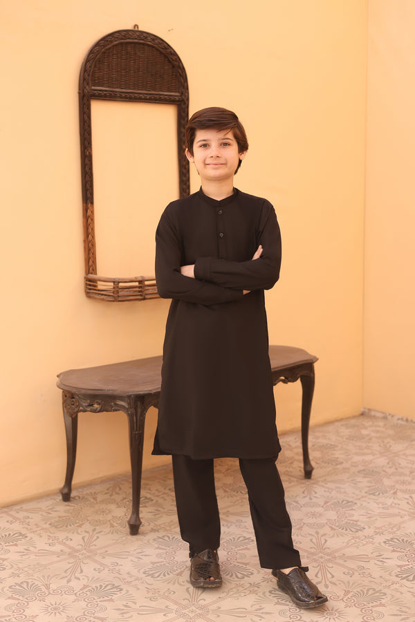 Hassanjee - Black Kurta Trouser - KS 20