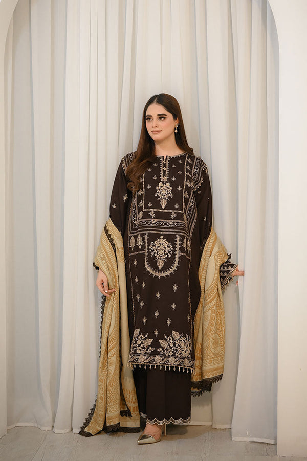 Libaas By Nawaz Fabrics -  3 Piece LNF-69 BROWN