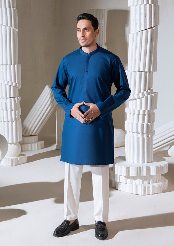 Bonanza Satrangi - N-Blue-Cotton Dobby-Kurta - (M25KUS1004)