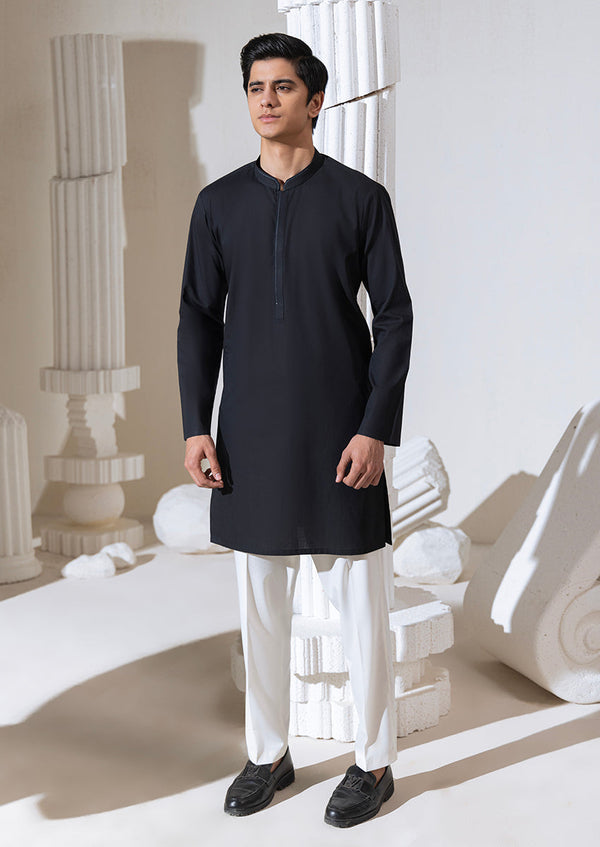 Bonanza Satrangi - BLACK-BLENDED-KURTA - (M25KUS1005)
