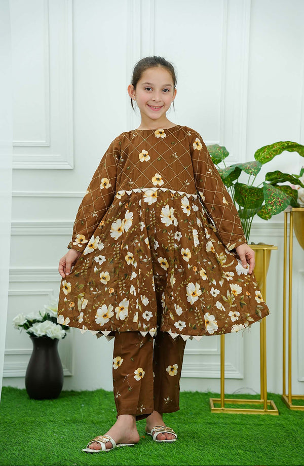 Amna Khadija - Print Play Lawn 2 Piece Brown D-02