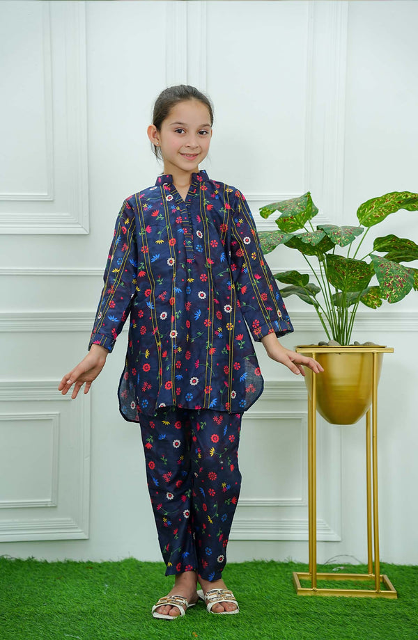 Amna Khadija - Print Play Lawn 2 Piece Navy Blue D-04