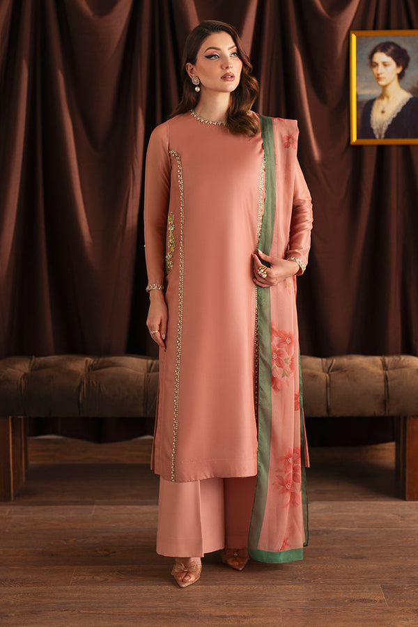 Sheenora - 3 Piece Peachy Elegance Pakistani Dress