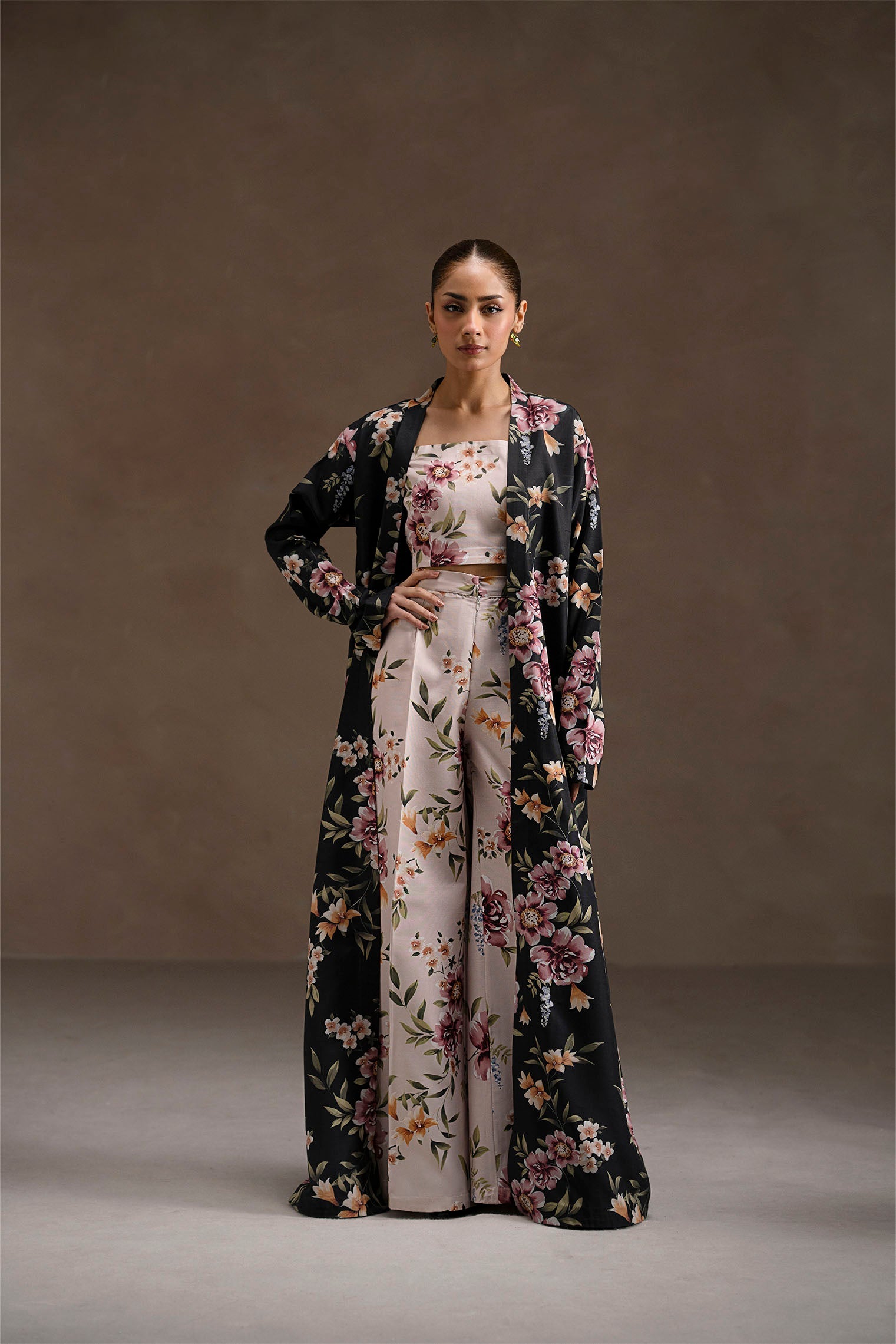 Jahaan  - 3PC Stitched Verdena Ivory & Black Poly Lawn
