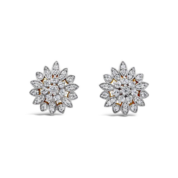 Nuqrah - Dahlia Tops Handcrafted Silver Jewelery With  Matte Silver and Golden Polish
