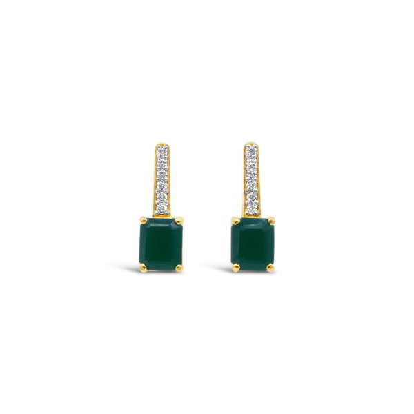 Nuqrah - Cubic Drop Earrings handrafted Silver Jewelery with Golden Polish