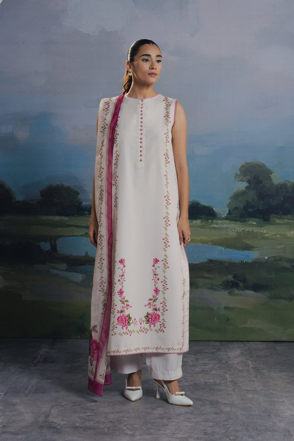 Jahaan - Cloud 3PC Stitched Winter Semi Formal  Dress