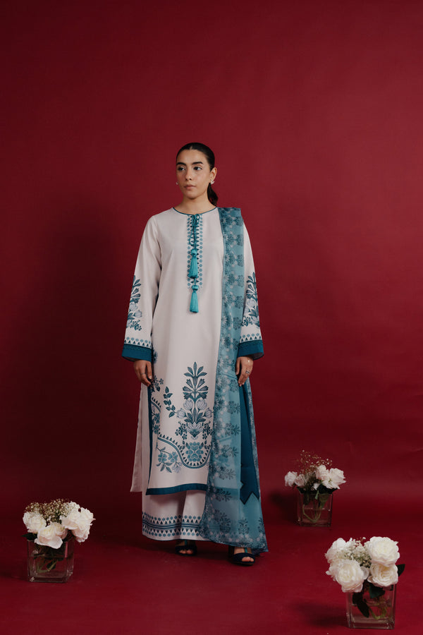 Jahaan - Sapphire 3PC Stitched Winter Semi Formal  Dress