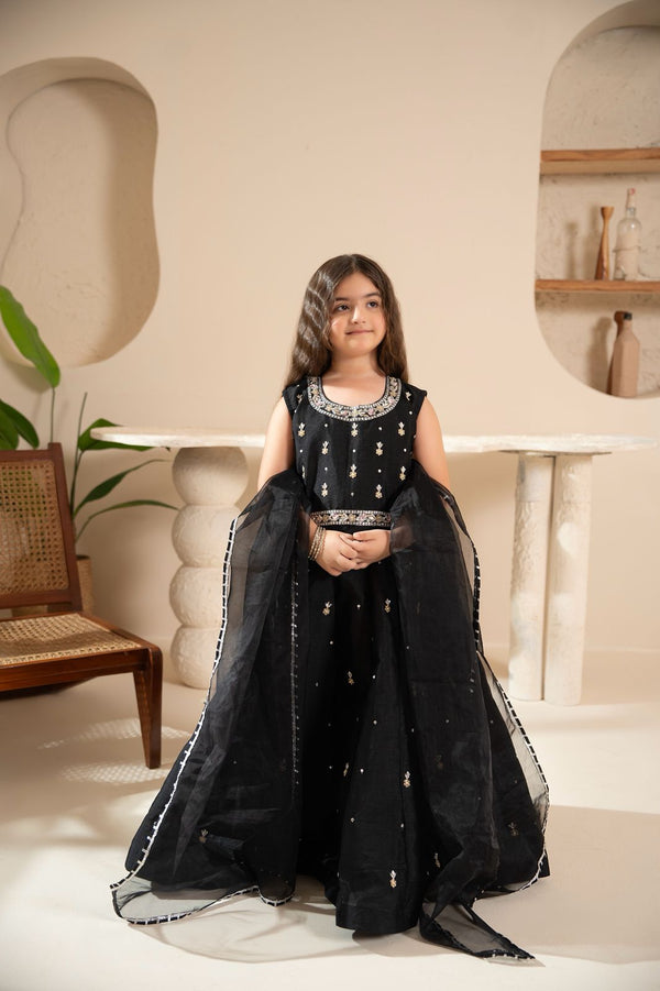 Desi Stitch - Ezzah black charm Pakistani Kids Wear Dress