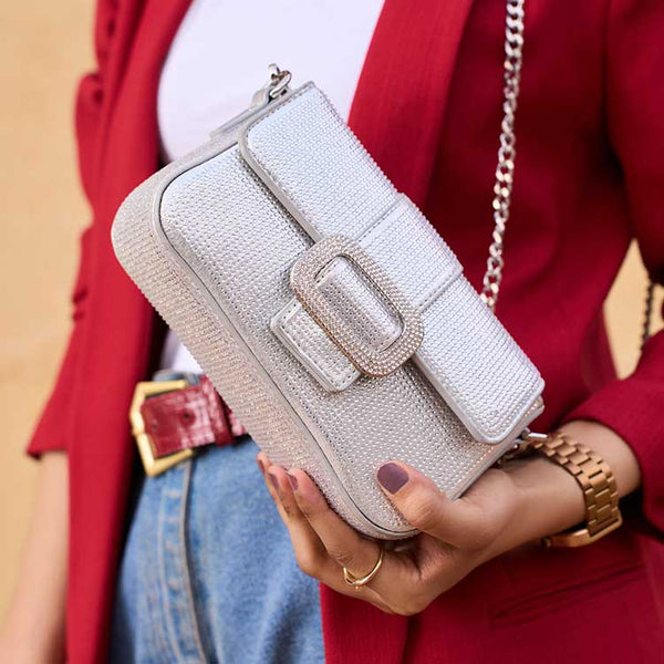 Dazzle By Sarah - Ziya (Silver) Cross Body Bags