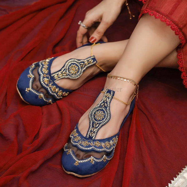Khussa Master - BRIDAL BLUE Pakistani Ethinc Wear Khussa